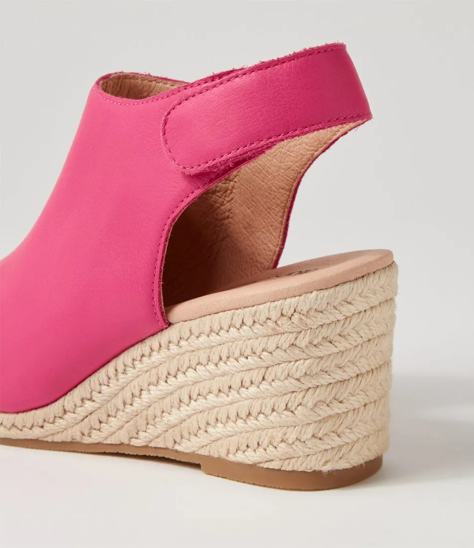 DIANA FERRARI Jamcie Fuchsia Leather Espadrilles