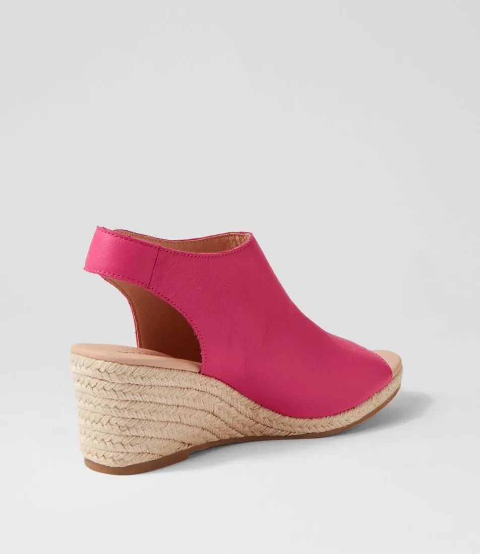 DIANA FERRARI Jamcie Fuchsia Leather Espadrilles