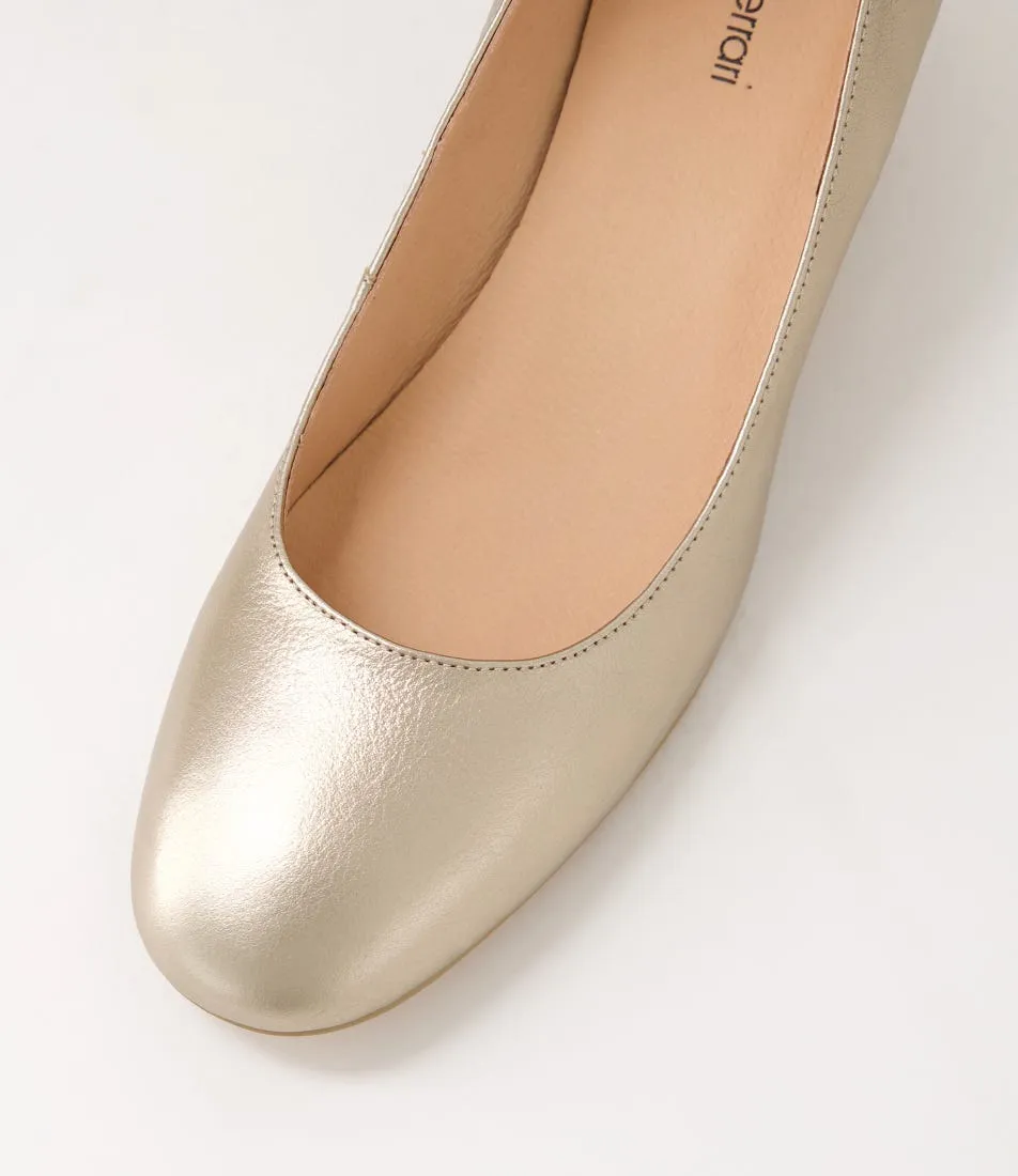 DIANA FERRARI Lespie Champagne Leather Wedges