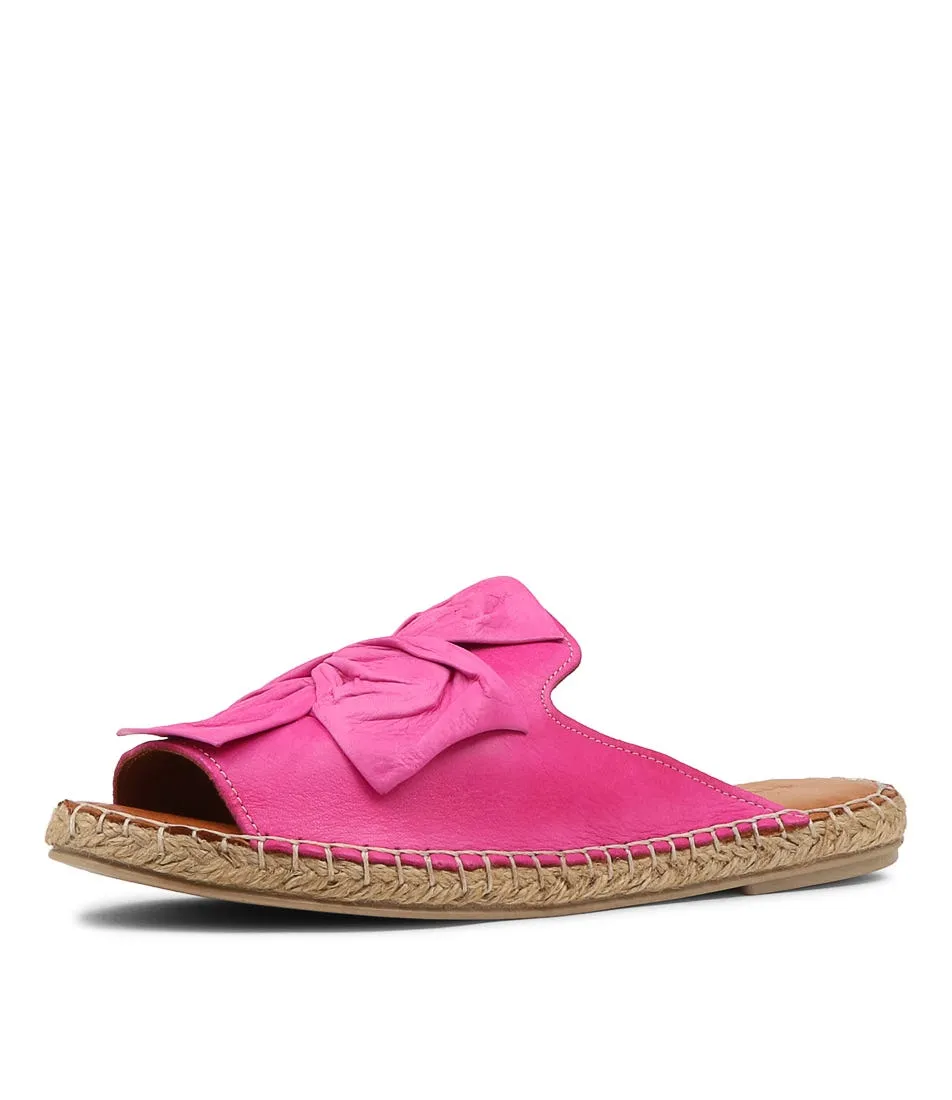 DIANA FERRARI Pecor Fuchsia Leather Espadrilles