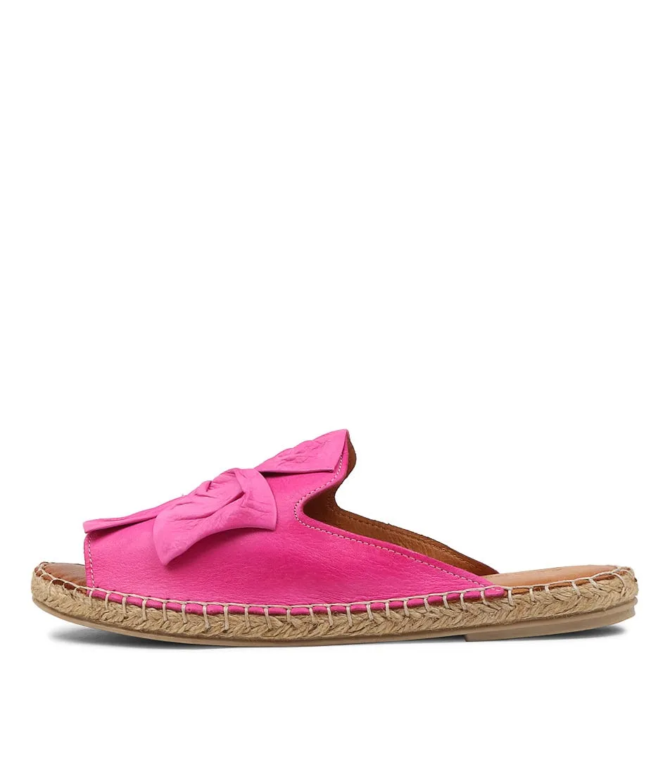 DIANA FERRARI Pecor Fuchsia Leather Espadrilles