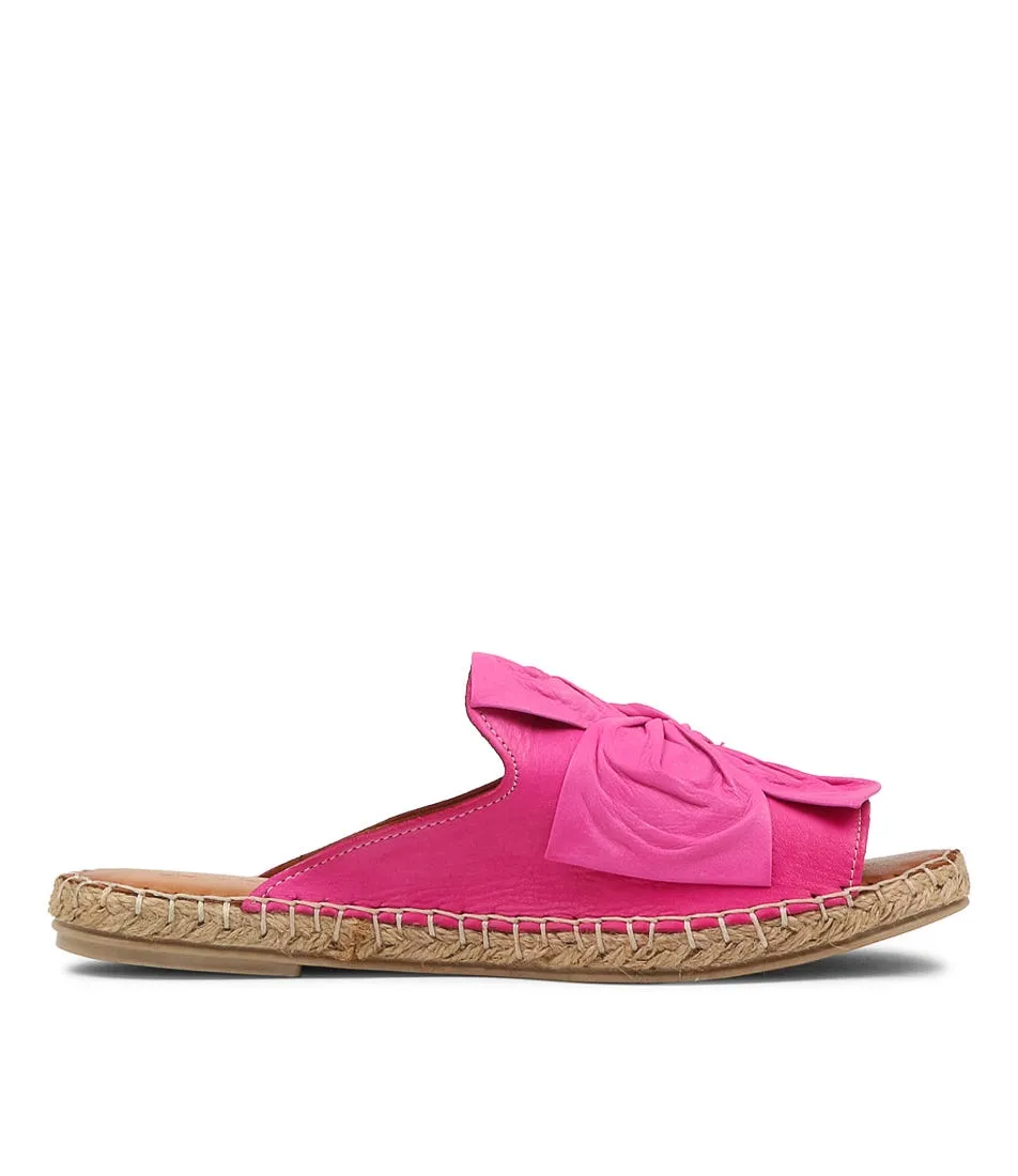 DIANA FERRARI Pecor Fuchsia Leather Espadrilles