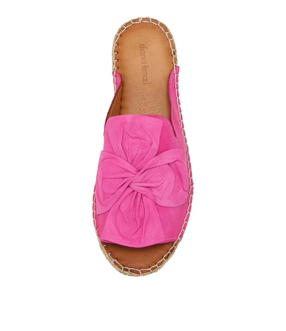 DIANA FERRARI Pecor Fuchsia Leather Espadrilles