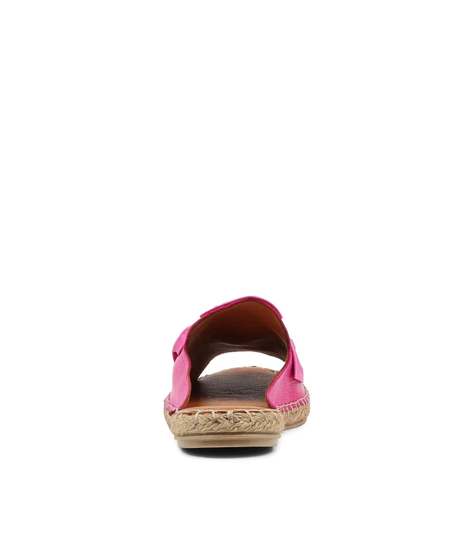 DIANA FERRARI Pecor Fuchsia Leather Espadrilles