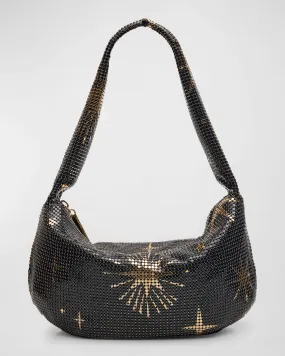 Diana Star-Print Mesh Hobo Bag