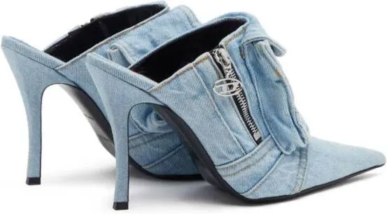 Diesel D-Venus Pocket 100mm denim mules Blue