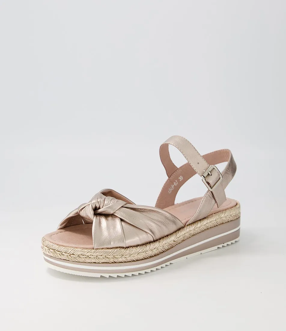 DJANGO & JULIETTE Adah Platino Leather Espadrilles