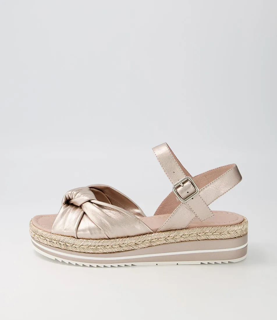 DJANGO & JULIETTE Adah Platino Leather Espadrilles