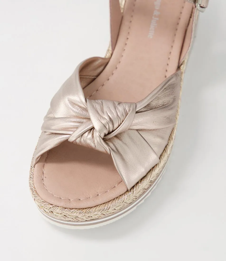 DJANGO & JULIETTE Adah Platino Leather Espadrilles