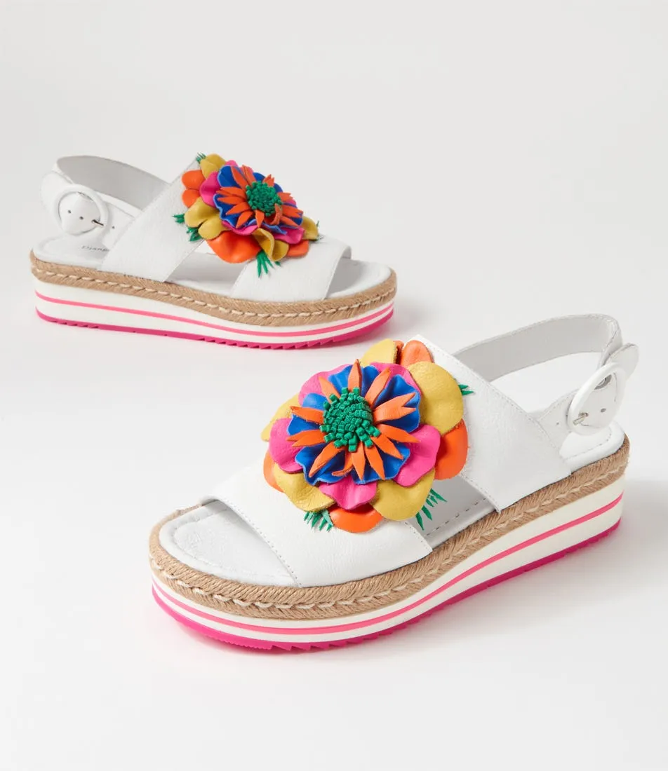 DJANGO & JULIETTE Amare White Bright Multi Leather Espadrilles