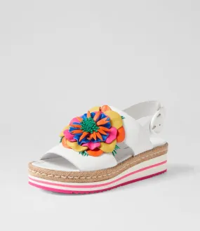 DJANGO & JULIETTE Amare White Bright Multi Leather Espadrilles