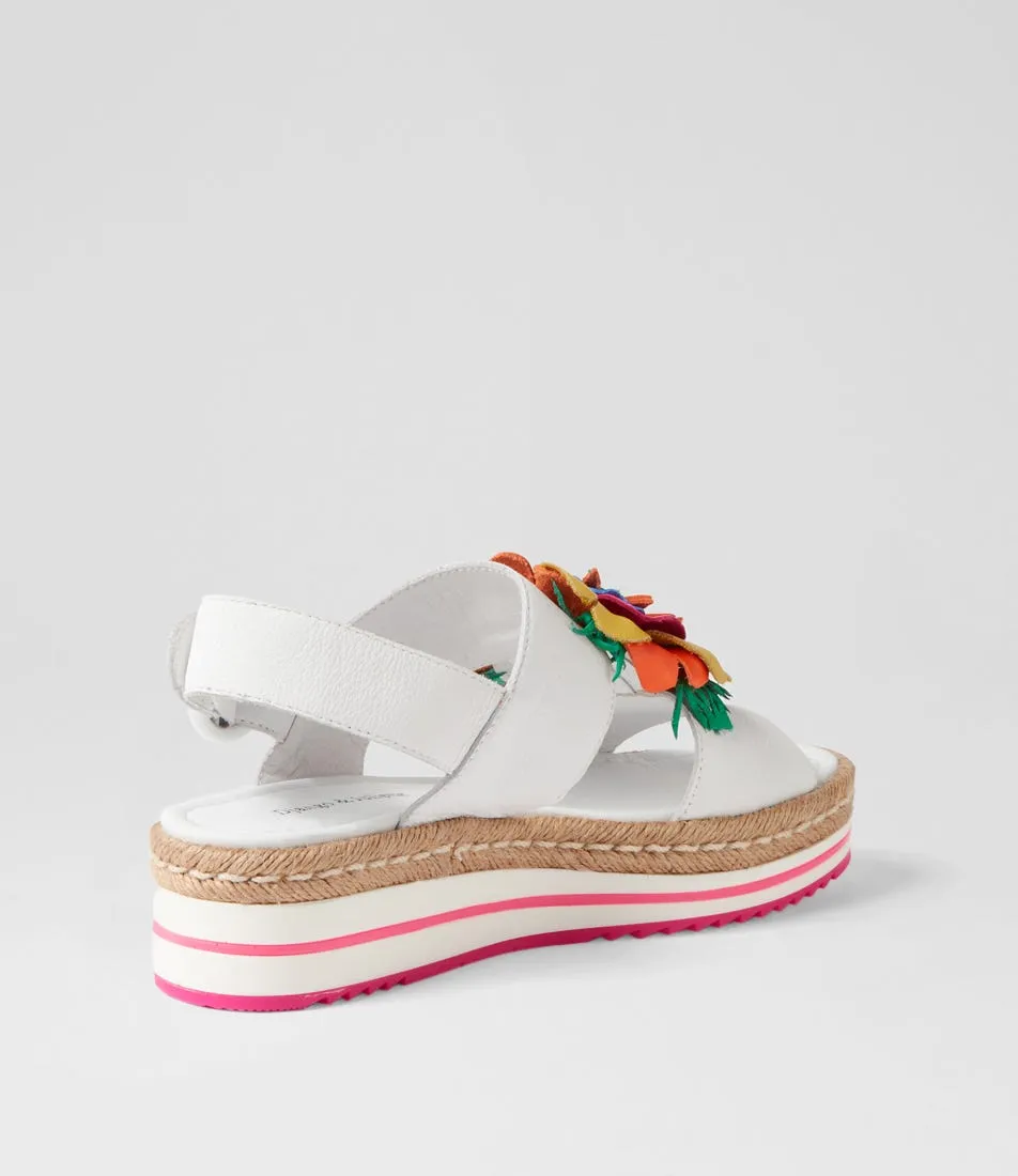 DJANGO & JULIETTE Amare White Bright Multi Leather Espadrilles