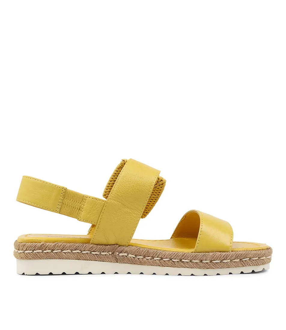 DJANGO & JULIETTE Silas Yellow Leather Buckle Espadrilles