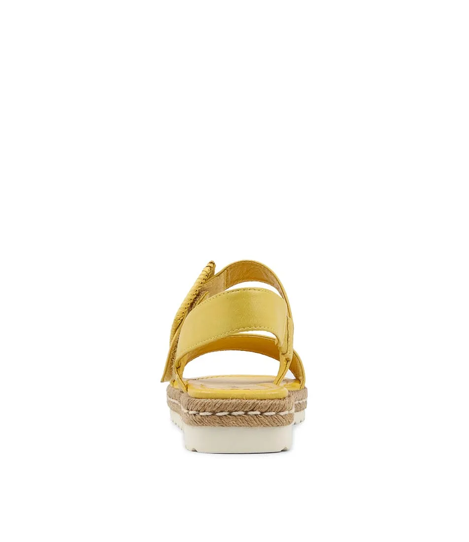 DJANGO & JULIETTE Silas Yellow Leather Buckle Espadrilles