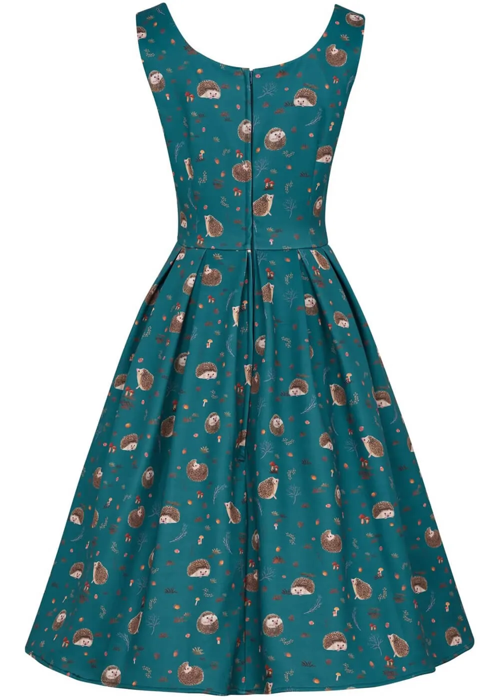 Dolly & Dotty Amanda Hedgehog 50's Swing Dress Teal