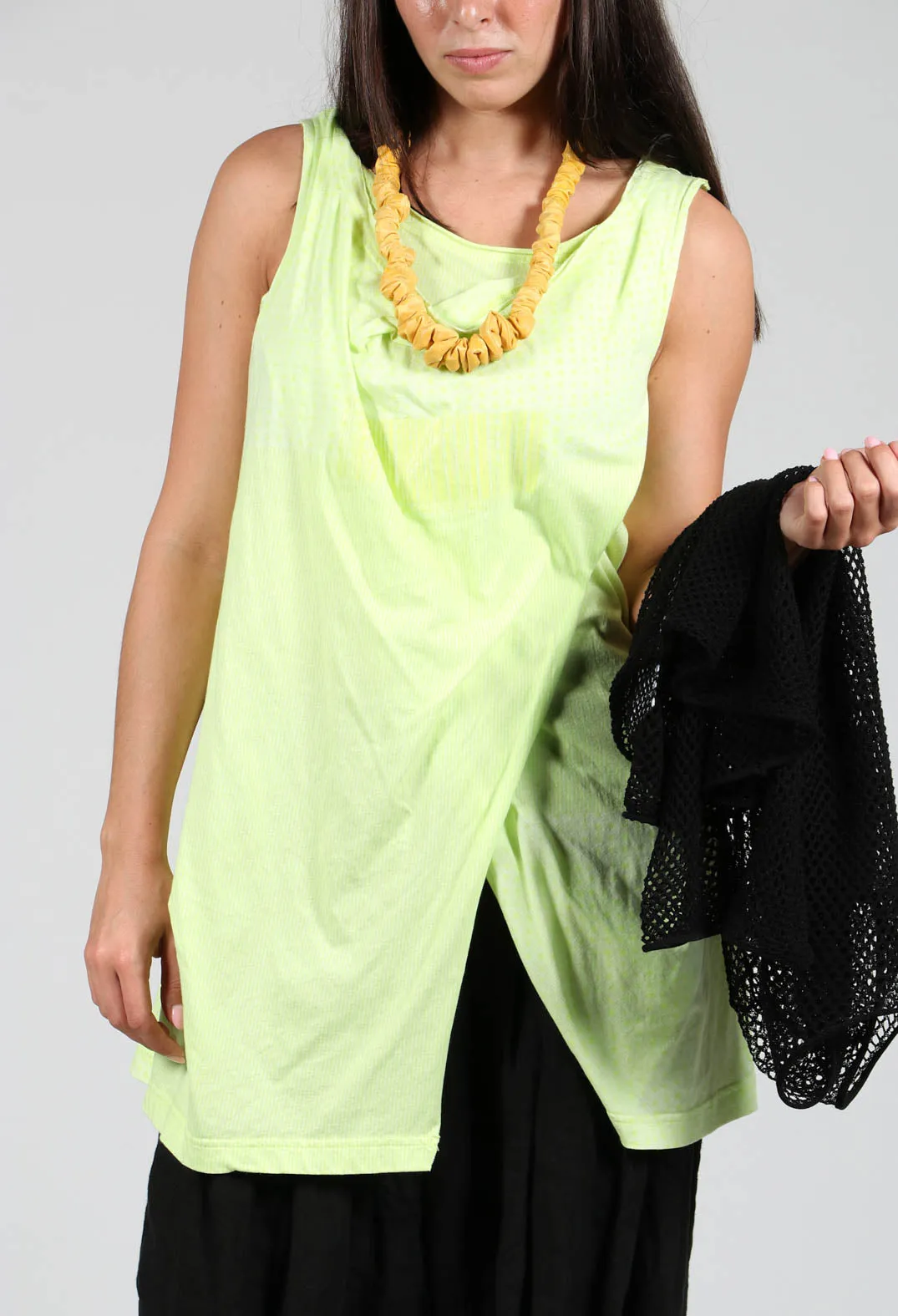 Draped Jersey Vest Top in Sun Print