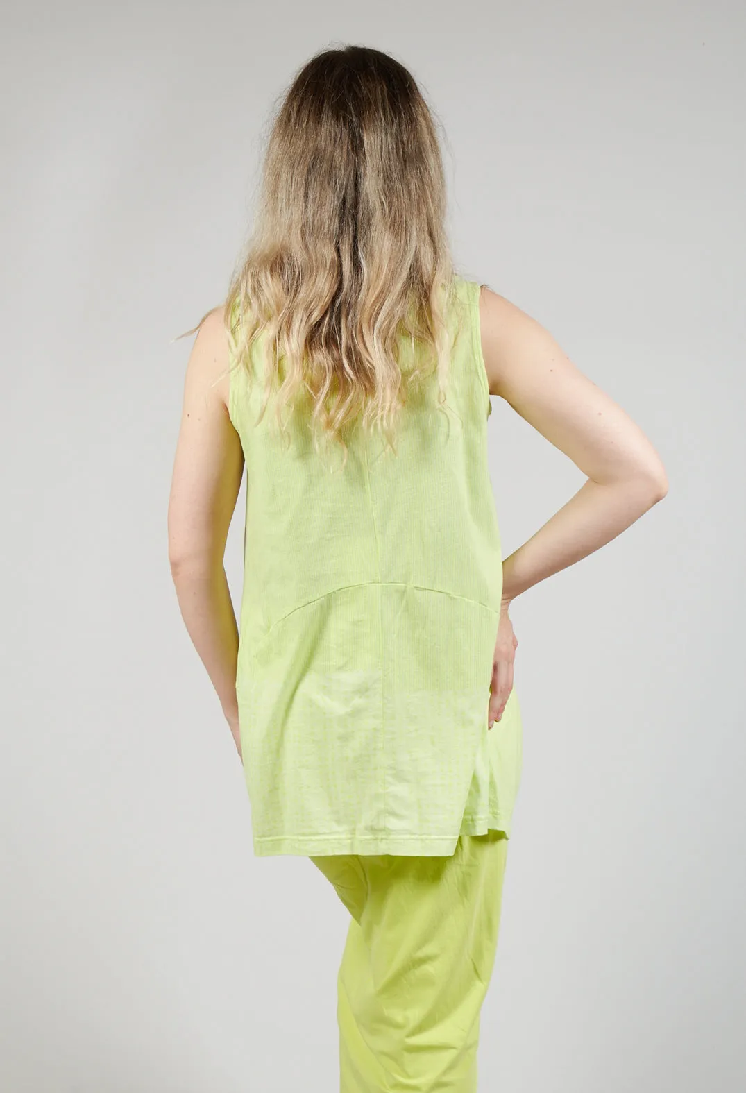 Draped Jersey Vest Top in Sun Print