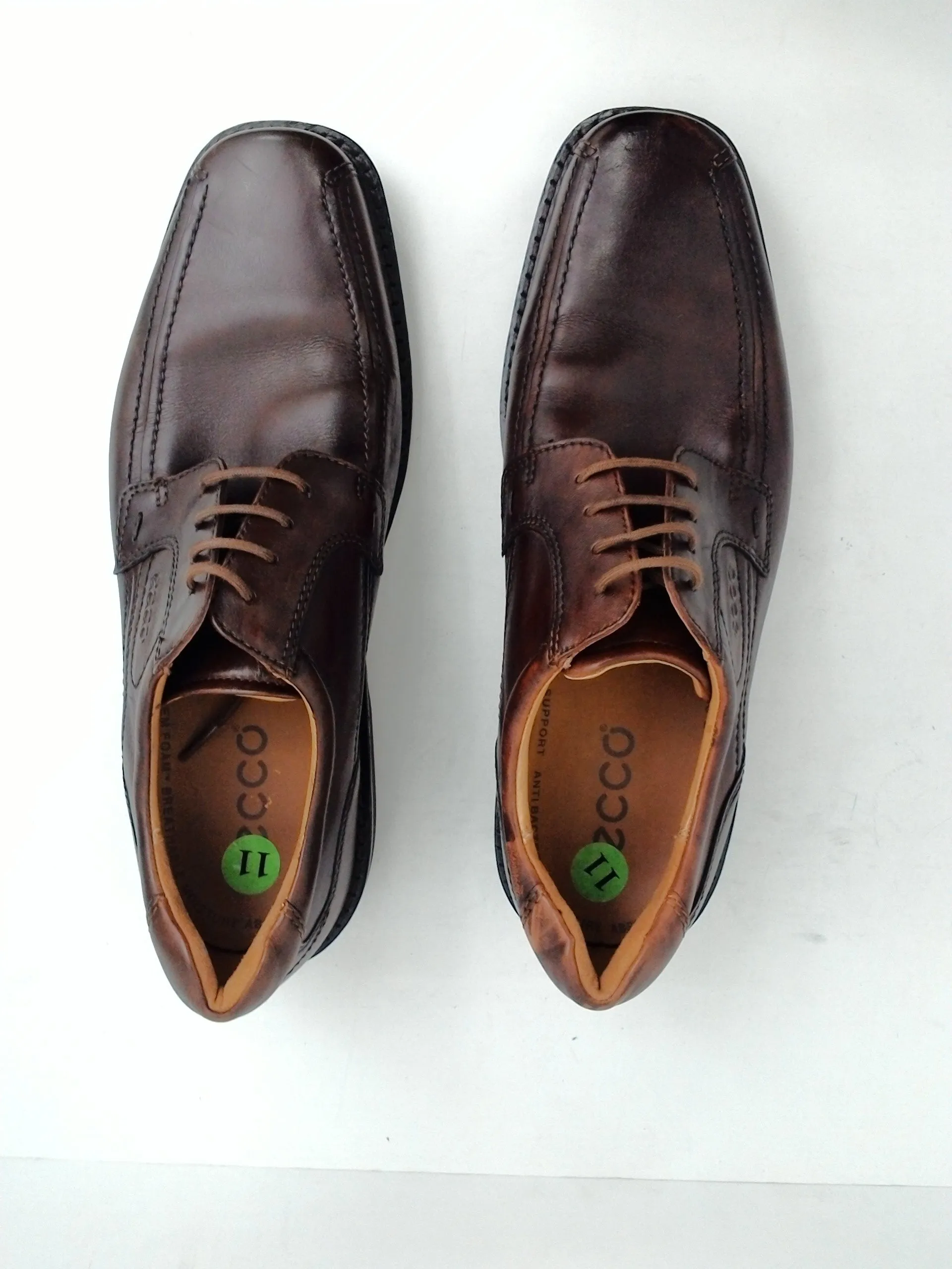 Ecco Men's Helsinki Bike Toe Oxfords Dress Shoes, Brown Size 11 M