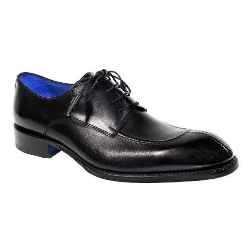 Emilio Franco Girolamo Black Calf Skin Leather Oxfords Shoes