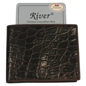 Espresso Brown Stomach Crocodile Wallet