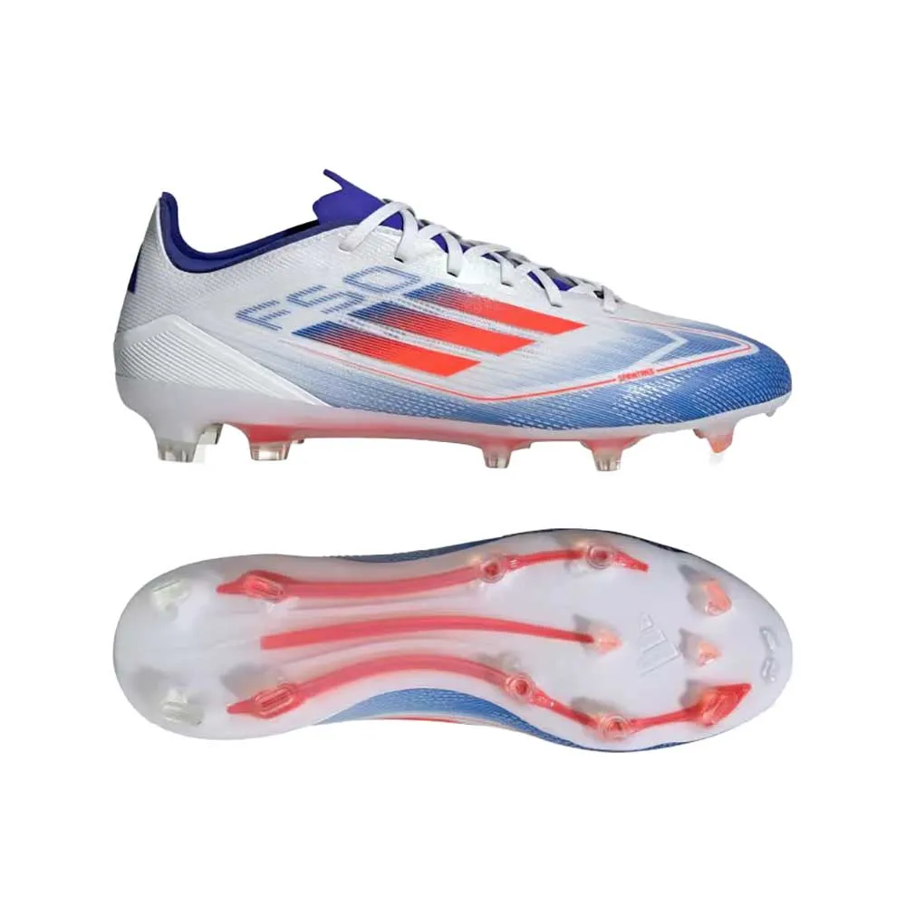 F50 Pro FG Soccer Cleats - Cloud White/Solar Red/Lucid Blue - Regular (D)