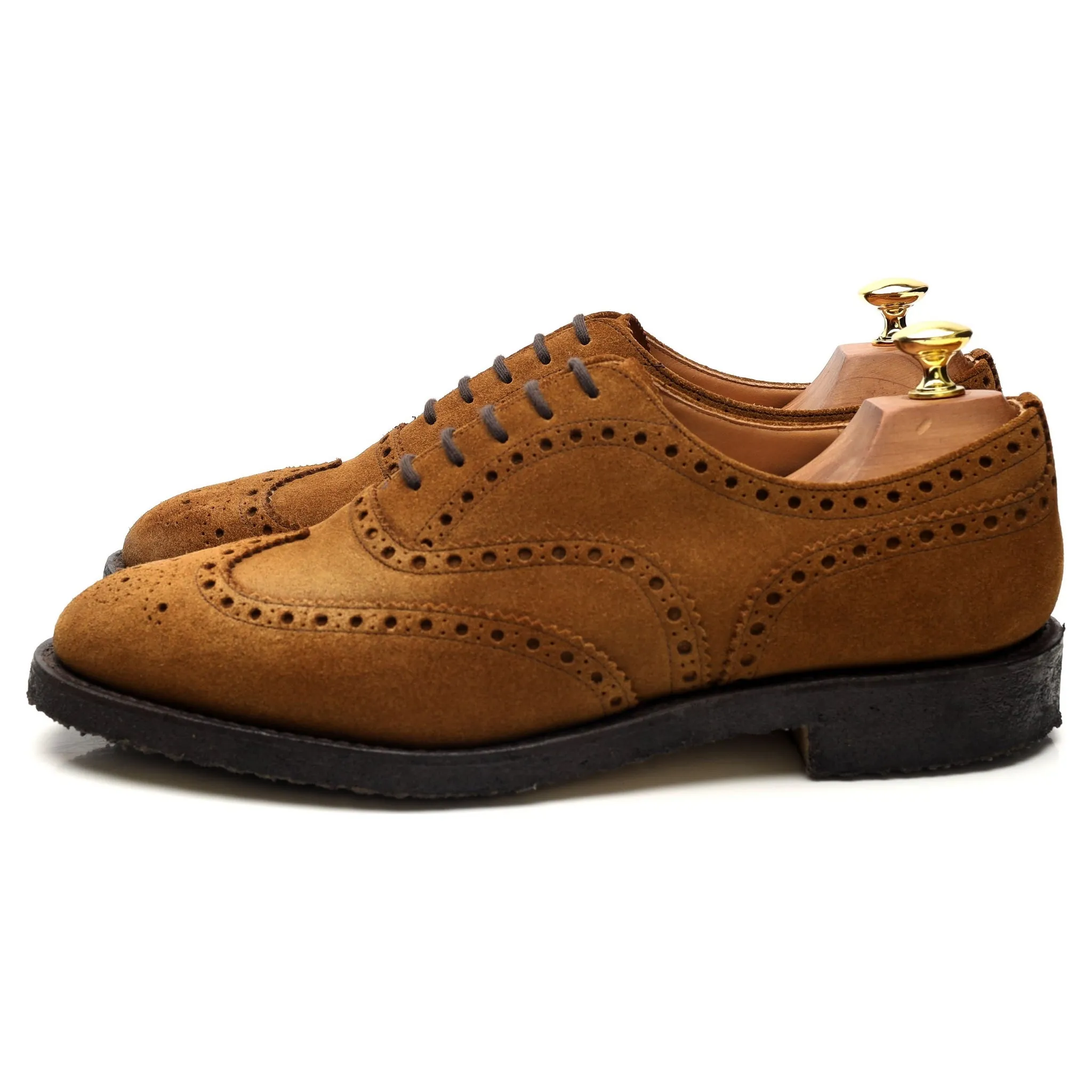 'Fairfield' Tan Brown Suede Oxford Brogues UK 9 F