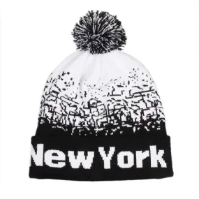 Fashion Unisex Men Women NewYork Letter Baggy Warm  Wool Knit Beanies Female Male Skull Slouchy Knitted Caps Hat Men SM6