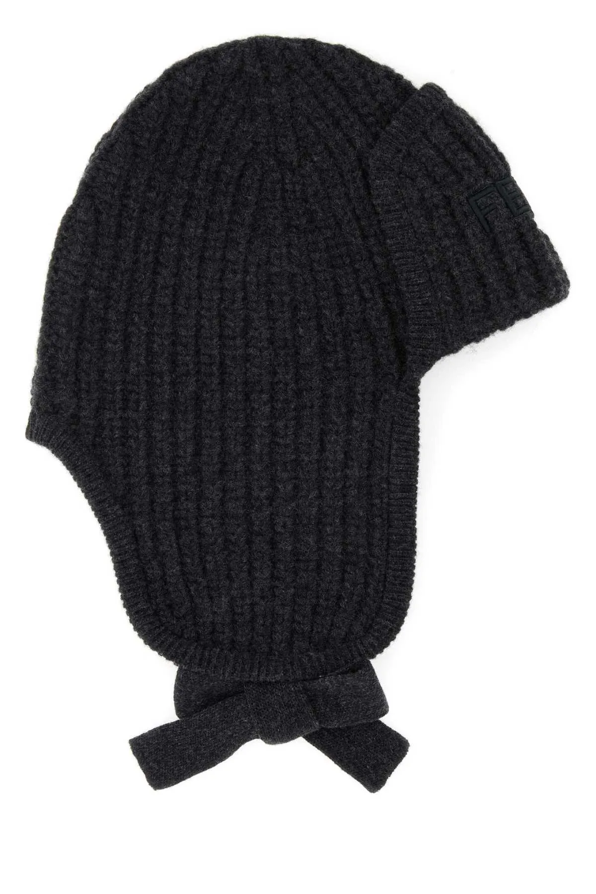 Fendi Melange Graphite Wool Beanie Hat