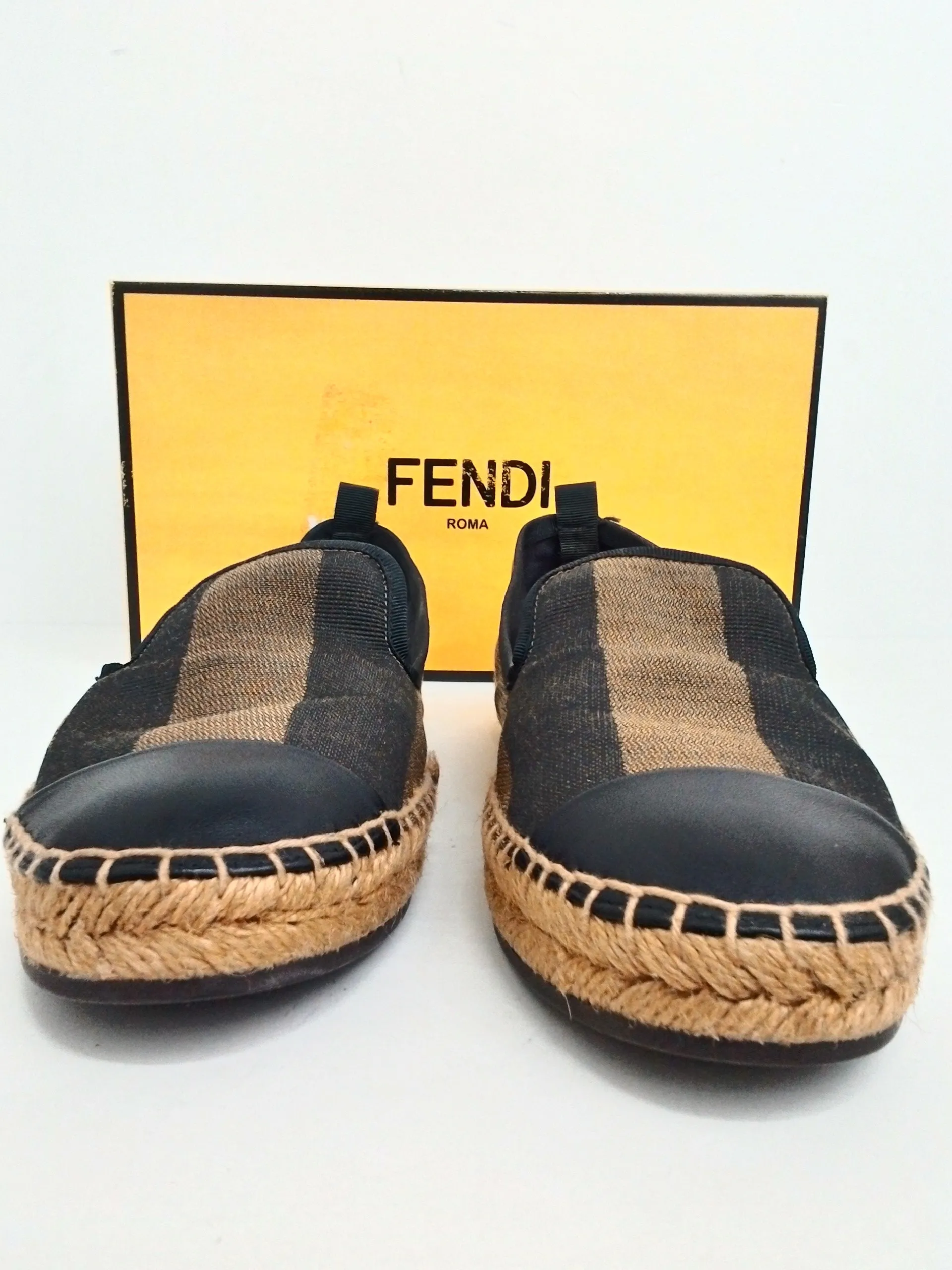 Fendi Women's Black Loafer Espadrilles Size 39