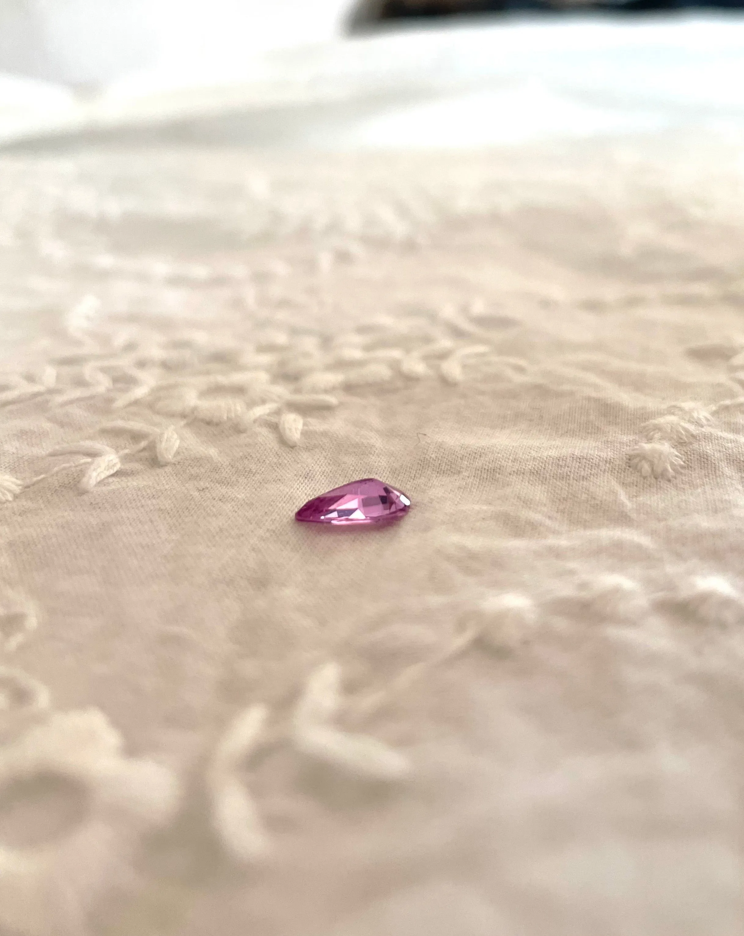 Finished: New Auction Alert: Gemstone Auction! Drop-Shaped, Untreated, Eye-Clean Fuchsia Pink Sapphire, 0.96 CT