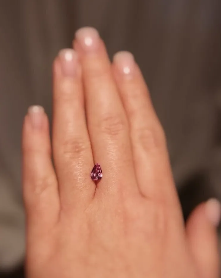 Finished: New Auction Alert: Gemstone Auction! Drop-Shaped, Untreated, Eye-Clean Fuchsia Pink Sapphire, 0.96 CT