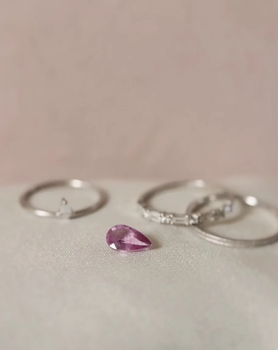 Finished: New Auction Alert: Gemstone Auction! Drop-Shaped, Untreated, Eye-Clean Fuchsia Pink Sapphire, 0.96 CT