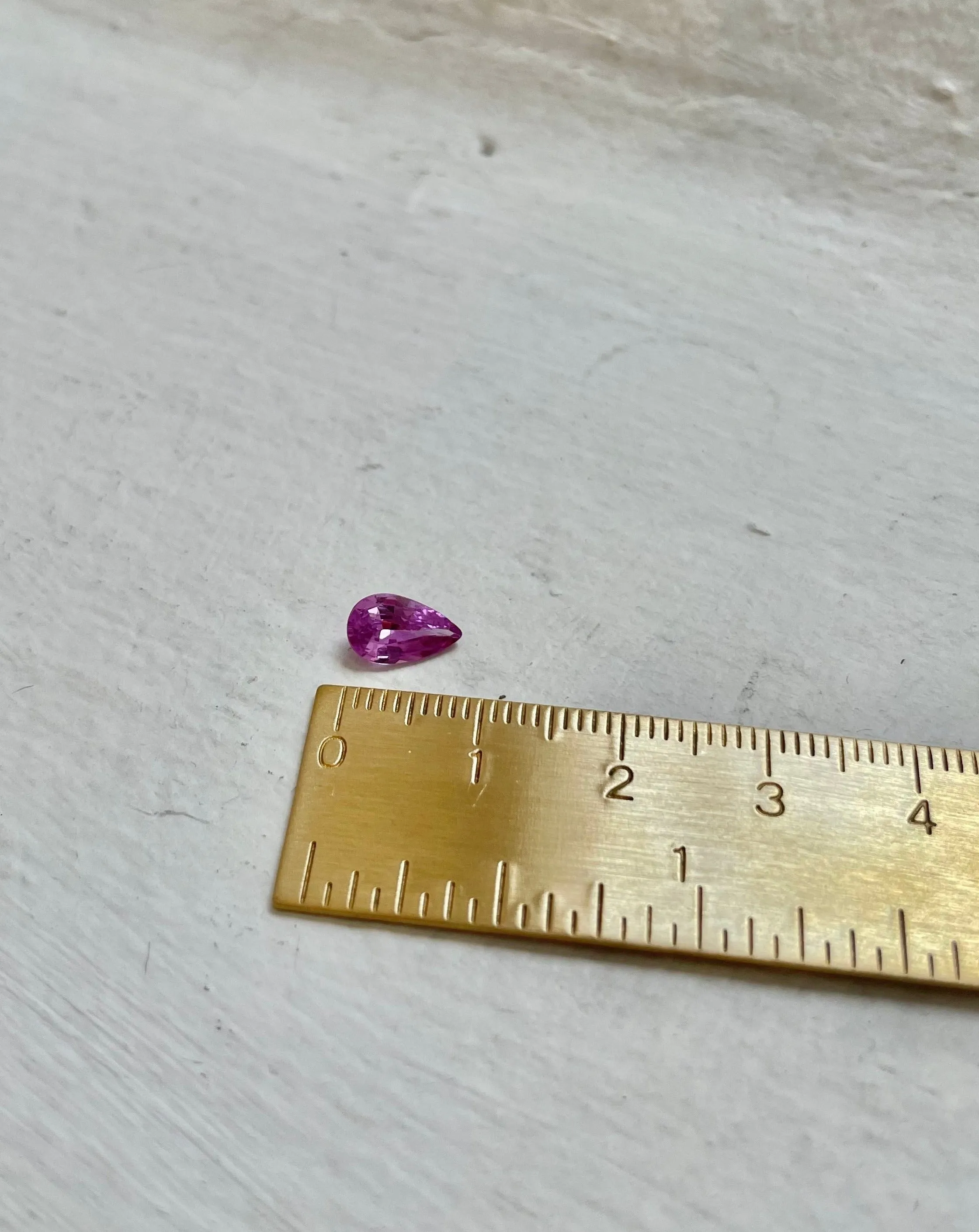 Finished: New Auction Alert: Gemstone Auction! Drop-Shaped, Untreated, Eye-Clean Fuchsia Pink Sapphire, 0.96 CT