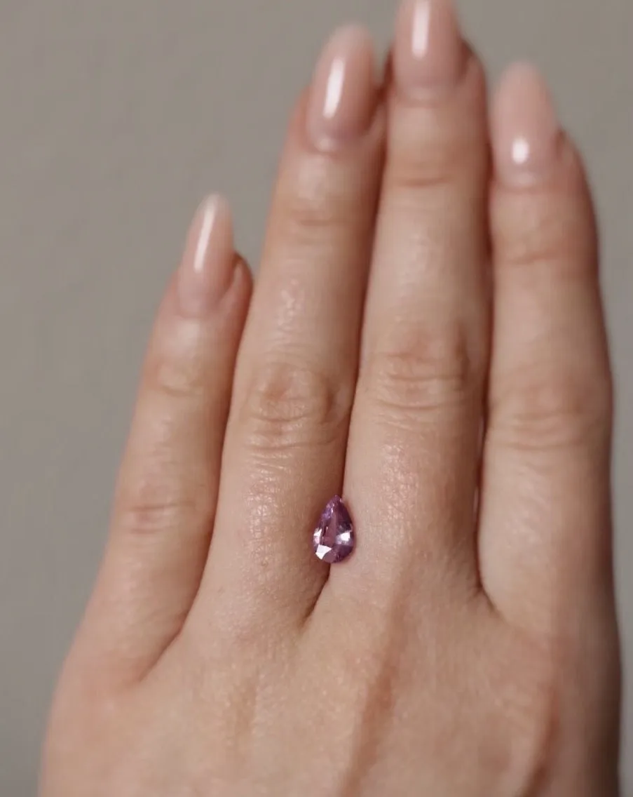 Finished: New Auction Alert: Gemstone Auction! Drop-Shaped, Untreated, Eye-Clean Fuchsia Pink Sapphire, 0.96 CT