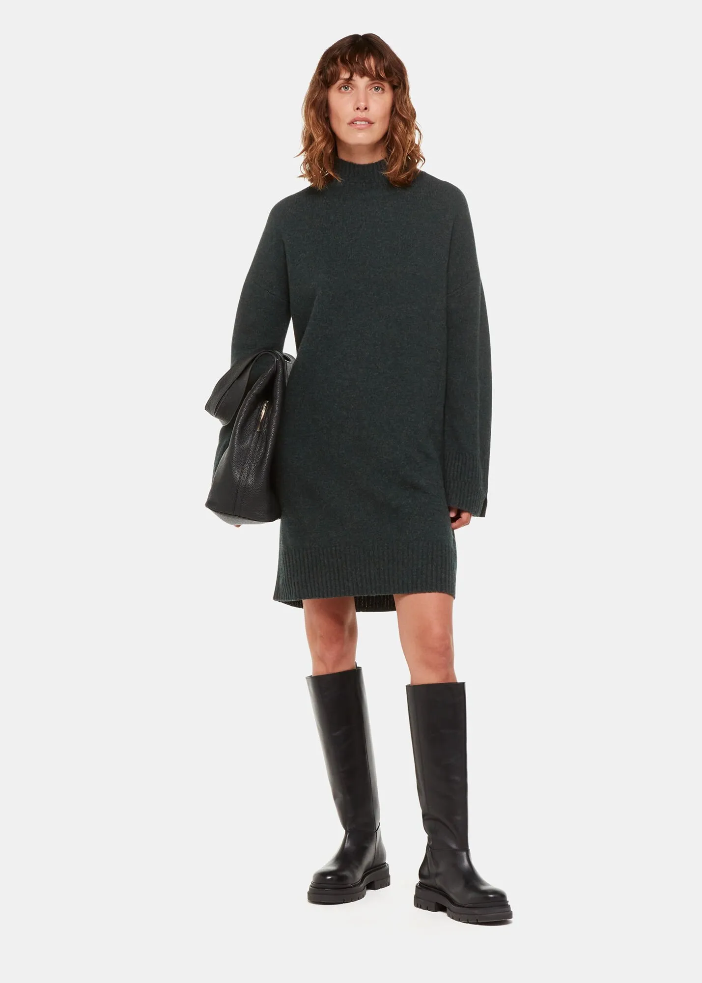 Forest Green Amelia Wool Knitted Dress