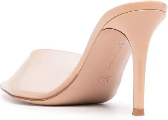 Gianvito Rossi Elle 85mm transparent-strap mules Neutrals