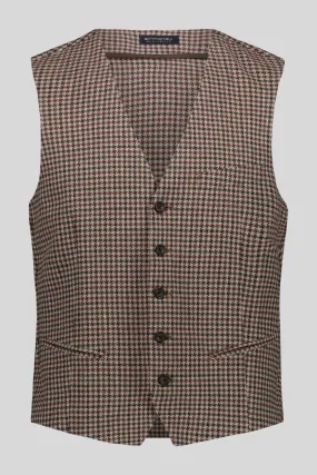 Gilet lino e cotone ruggine