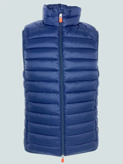 GILET UOMO BLU IN ECO-PIUMA