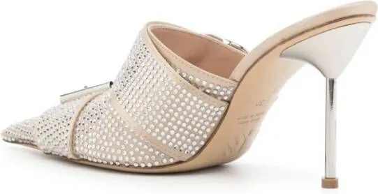 Giuseppe Di Morabito 100mm crystal-embellished mules Neutrals