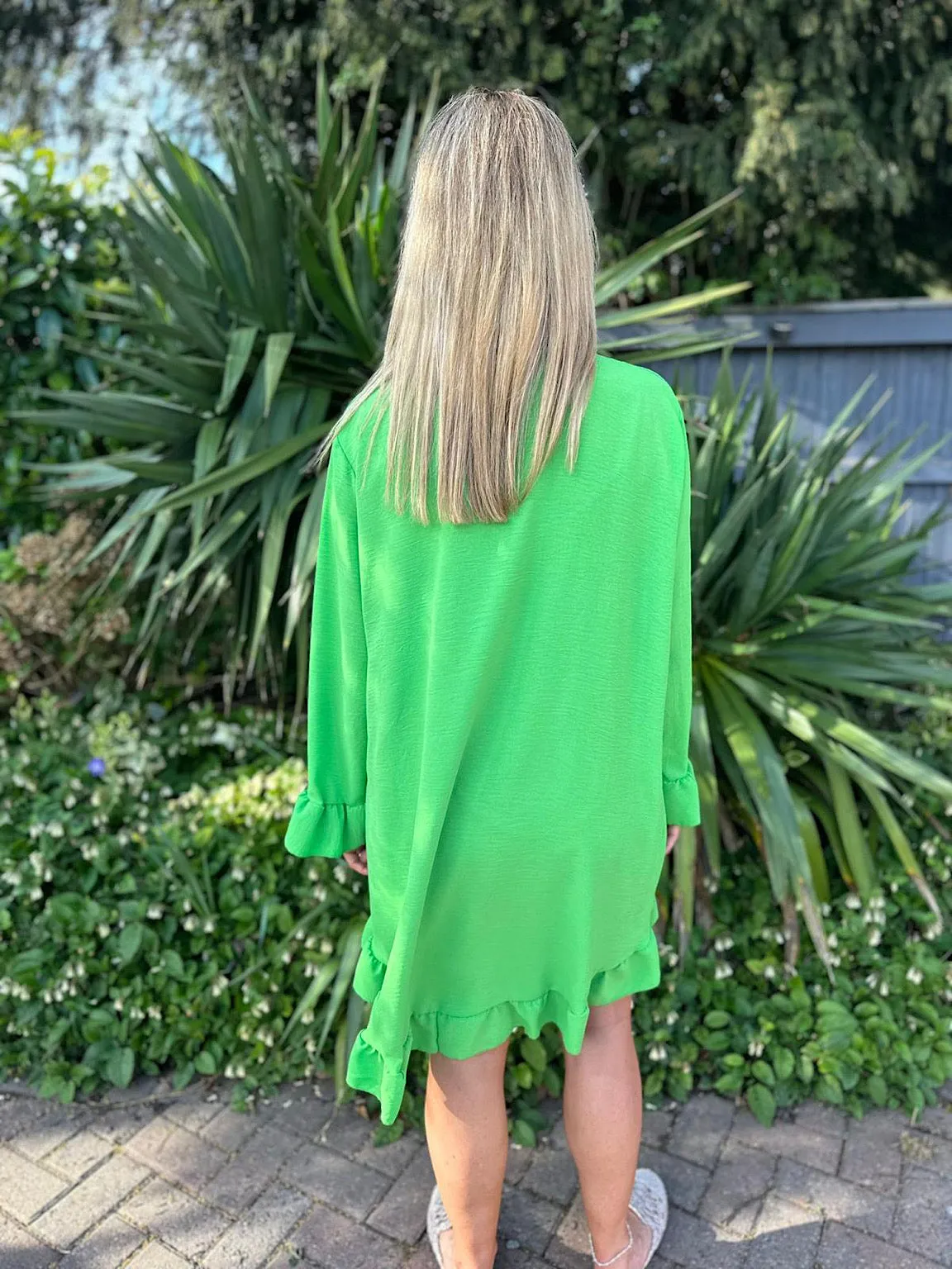 Green Crepe Frill Tunic April