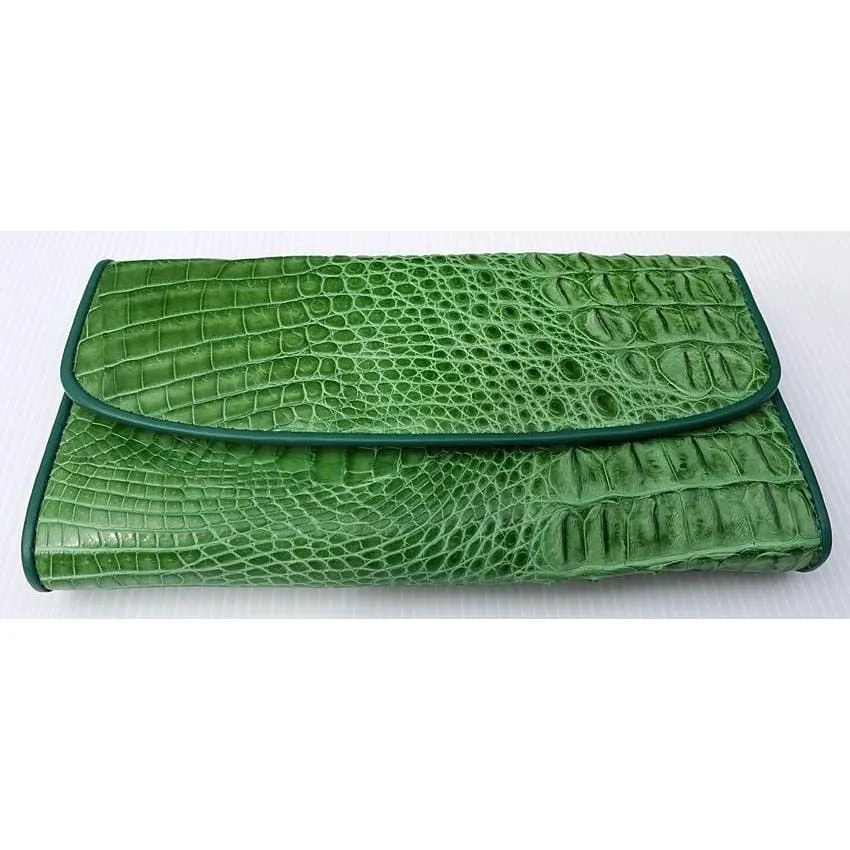 Green Crocodile Leather Wallet