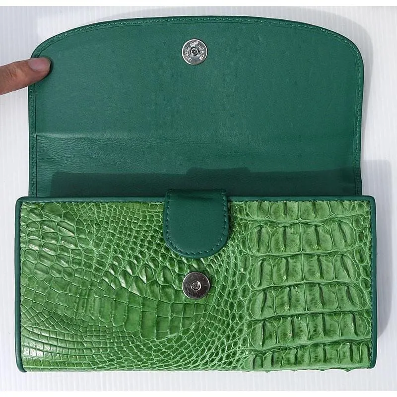 Green Crocodile Leather Wallet