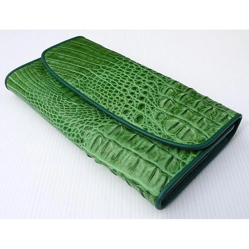 Green Crocodile Leather Wallet