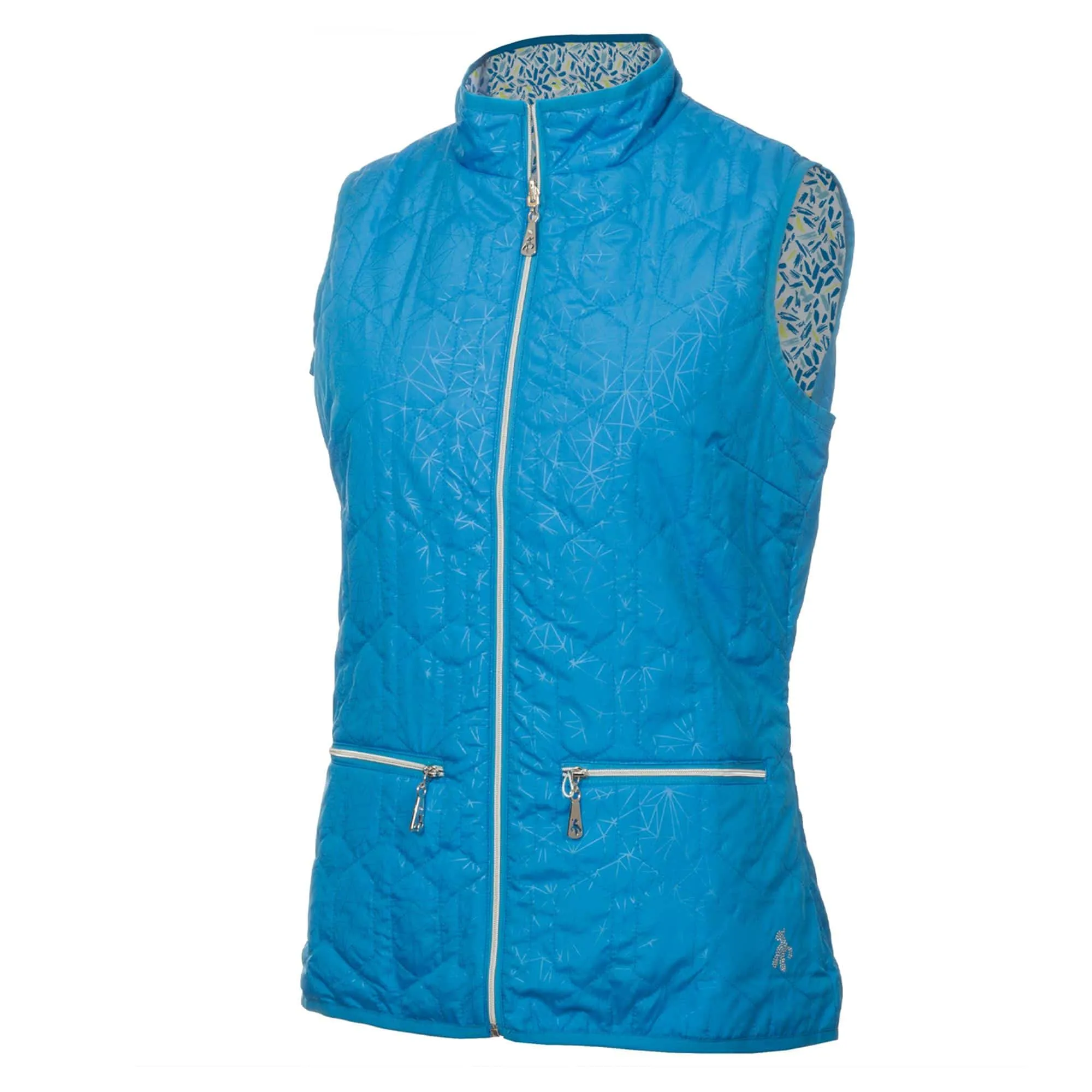 Green Lamb Kelly Reversible Gilet Cobalt/Zing