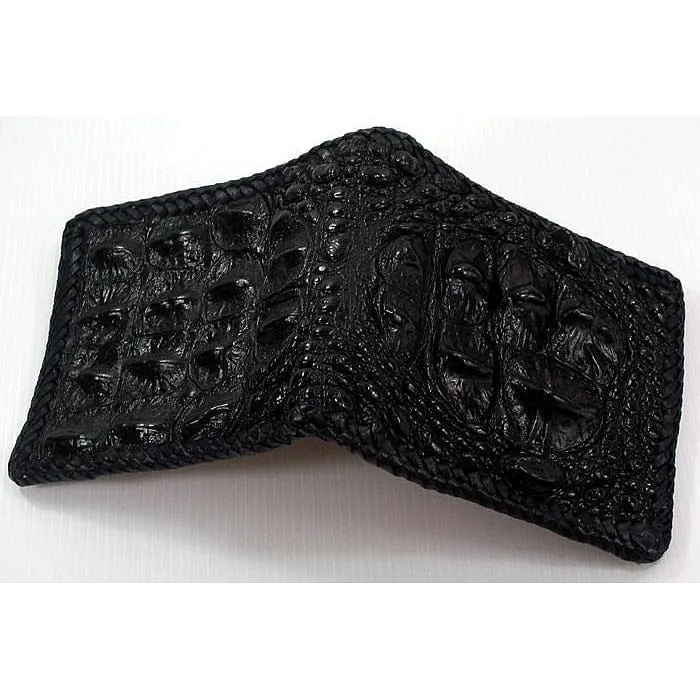 Hardcore Black Crocodile Head Wallet