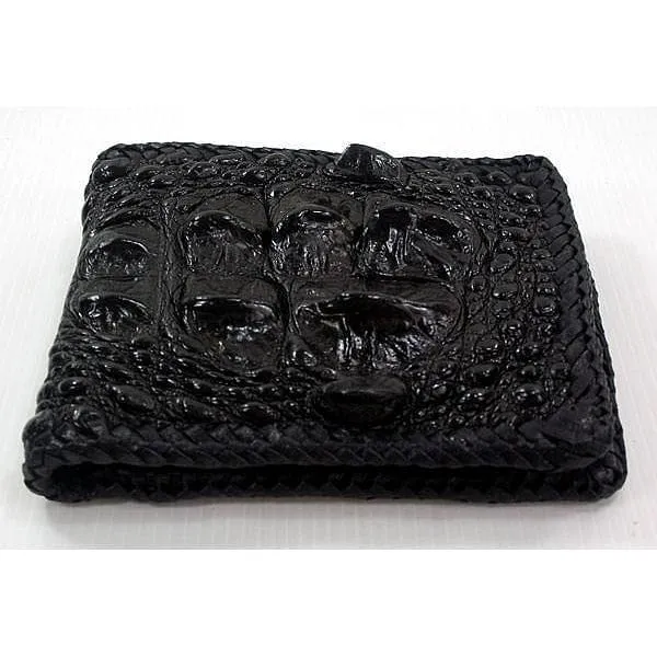 Hardcore Black Crocodile Head Wallet