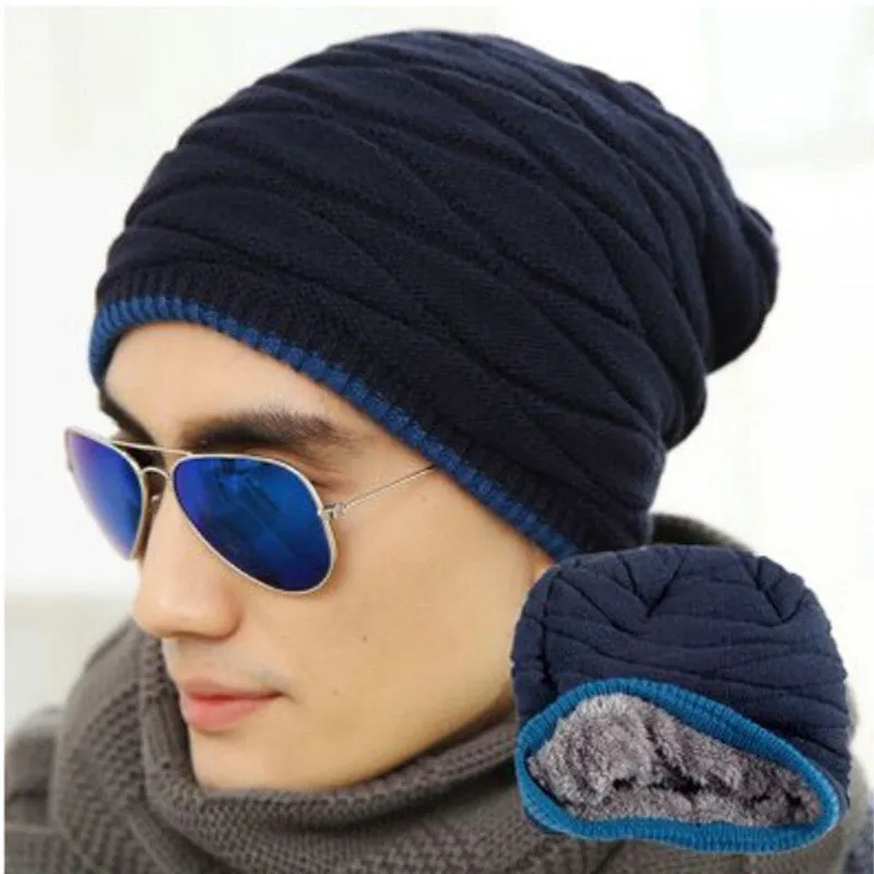 Hat Men Beanie Sombrero More Add Wool Knitted Cap In The Outdoor Warm Ear Hat Head Cap  SM6