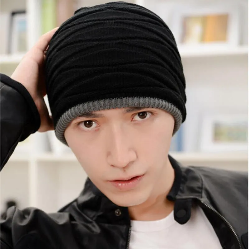 Hat Men Beanie Sombrero More Add Wool Knitted Cap In The Outdoor Warm Ear Hat Head Cap  SM6