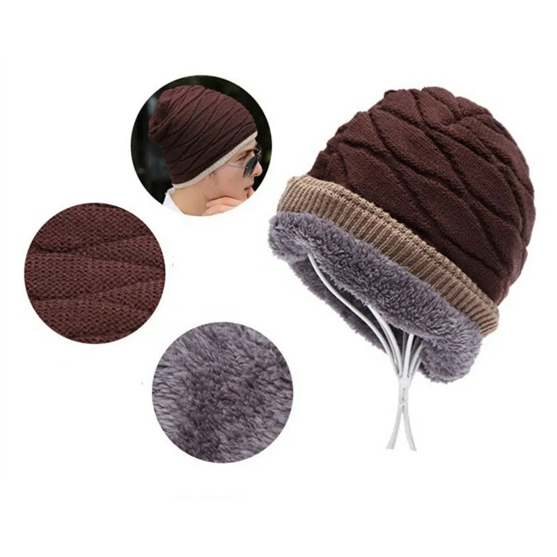 Hat Men Beanie Sombrero More Add Wool Knitted Cap In The Outdoor Warm Ear Hat Head Cap  SM6