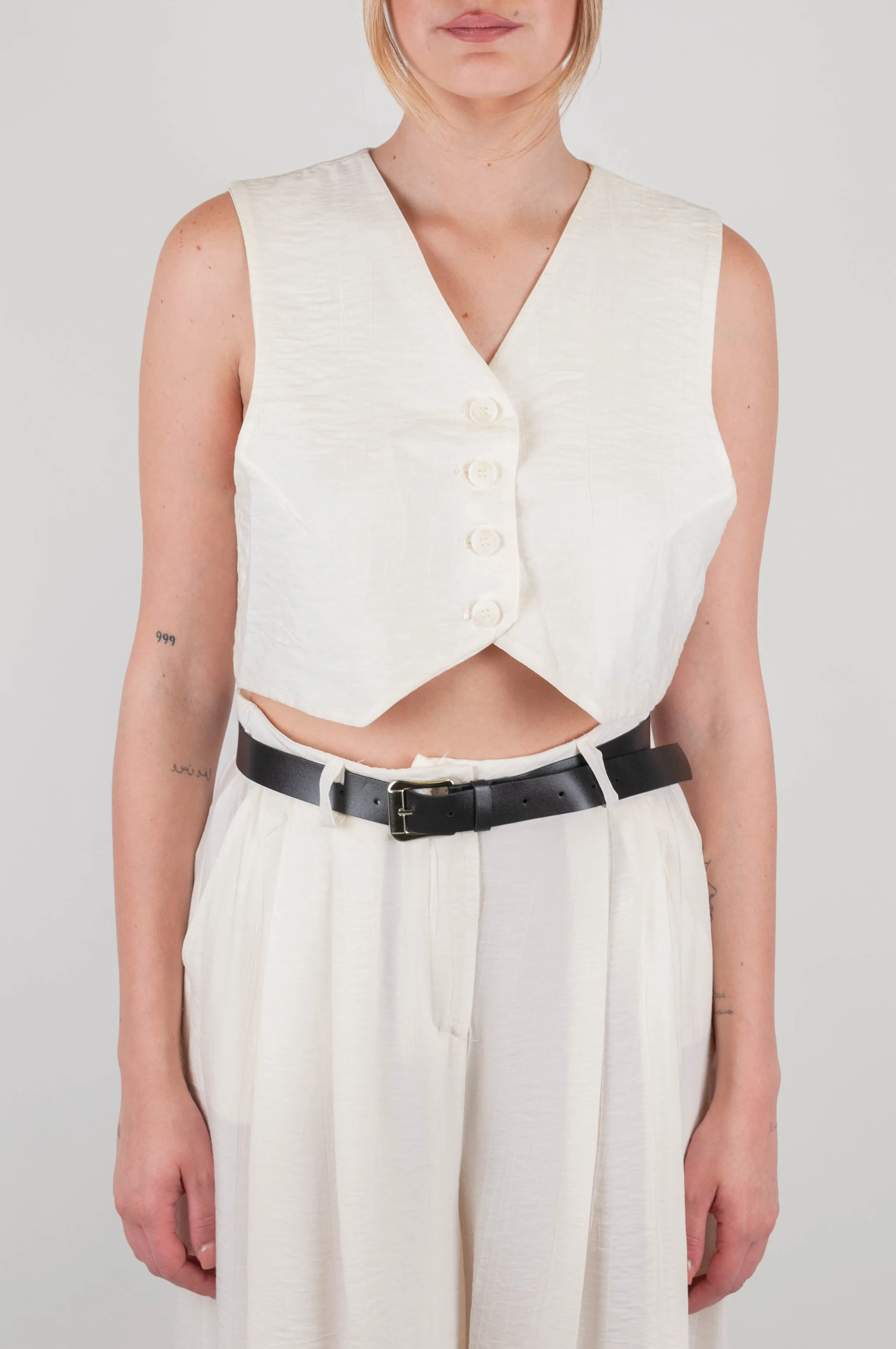 Haveone - Gilet cropped con 4 bottoni